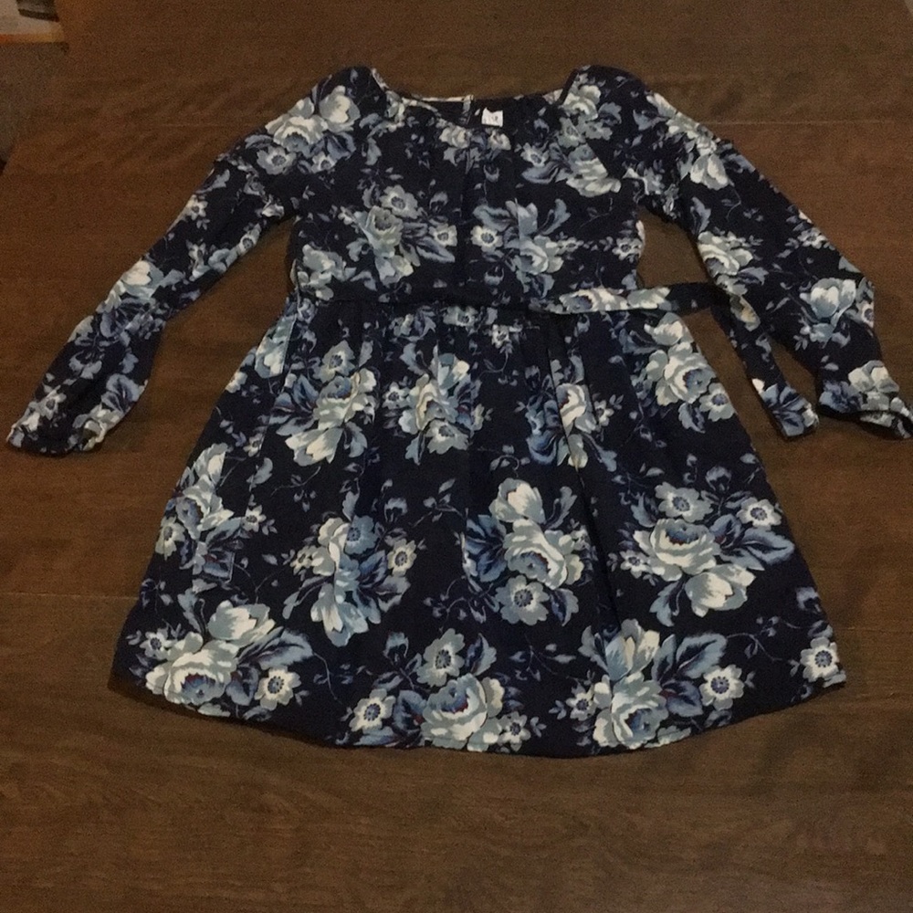 Gap kids girls dress size XL blue flowers